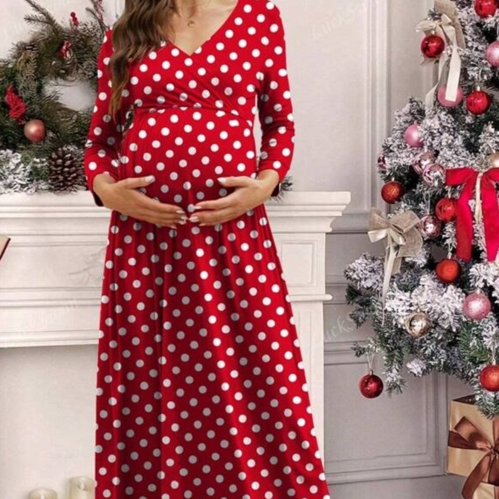 Red Polka Dot Maternity Dress